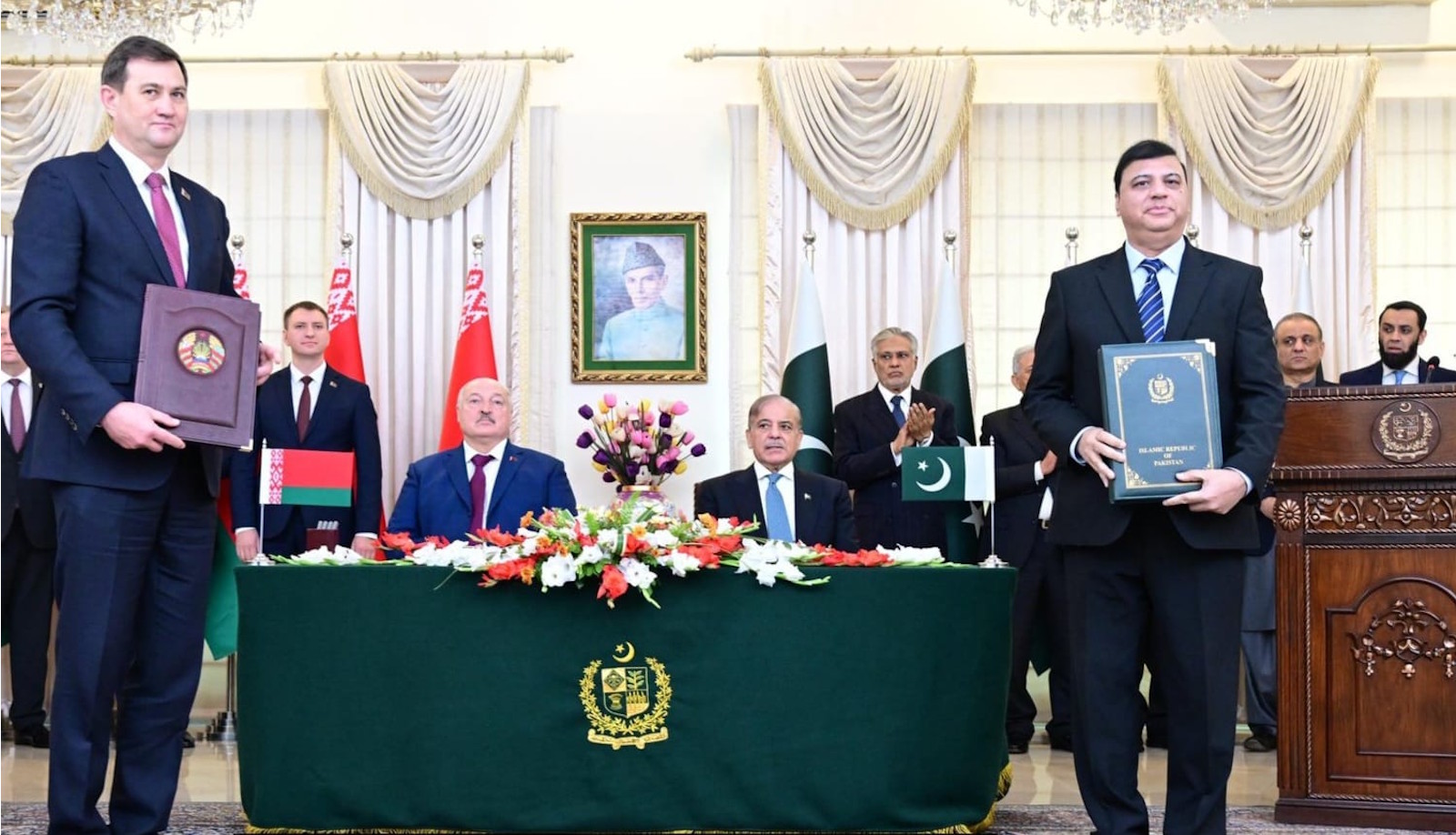 MOU Signing Mr. Sajid Baloch, Federal Secretary, Ministry of Science and Technology (MOST) with Belarus, observed by Prime Minister on 26 Nov 2024